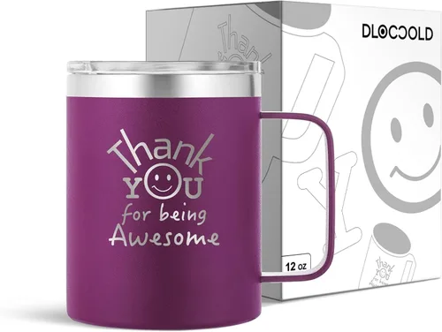 Miniatura 35 de DLOCCOLD Regalos de agradecimiento para mujeres, taza de café con texto en inglés "Thank You for Being Awome", agradecimiento a los empleados