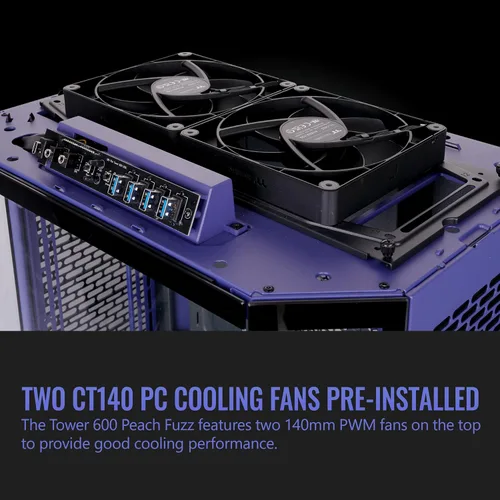Miniatura 4 de Thermaltake Tower 600 Torre Media; Incluye 2 ventiladores CT de 140mm; Soporte para radiador de 420mm; Espacio para GPU de 400mm; Soporte para Polvo