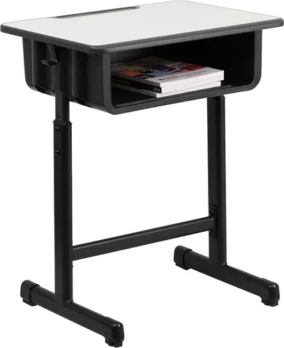 Flash Furniture Billie - Escritorio para estudiantes de frente abierto para aulas o aprendizaje remoto, escritorio escolar de ajuste de altura con