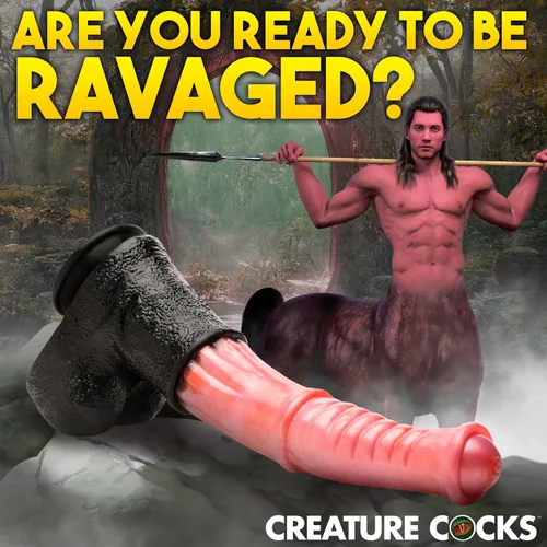 Miniatura 2 de CREATURE COCKS Consolador gigante de silicona Centaur XL para hombres, mujeres y parejas. Consolador de fantasía, base de ventosa fuerte, compatible