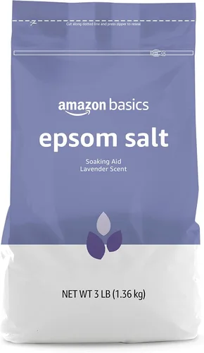 Amazon Basics - Esencia para remojar sal Epsom con aroma a lavanda, 3 libras, paquete de 1 (anteriormente Solimo)