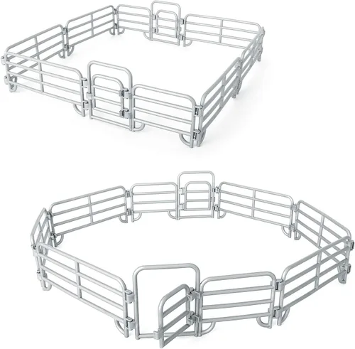 Volnau Juego de 16 piezas de juguetes para valla de caballo, accesorios de panel, figuras de granja, figuras de animales de granero para niños