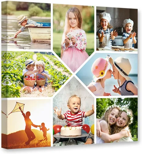 Miniatura 13 de DOARTDO 6 fotos de collage de fotos en lienzo, impresiones en lienzo personalizadas con tu familia, amigos y mascotas, marco de decoración de pared