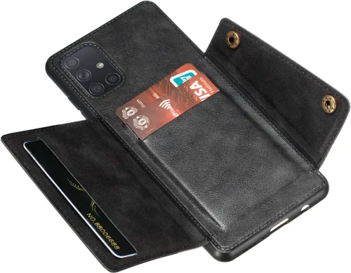 Miniatura 4 de Funda compatible con Redmi Note 10, compatible con Redmi Note 10S, compatible con Xiaomi Poco M5s 2207117BPG M2101K7BG M2101K7AI Funda de piel Negro