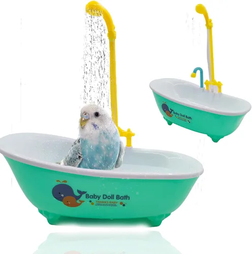 Miniatura 8 de Baño Automático para Pájaros, Bañera de Loro con Fuente de Pétalos Filtro Circulante Jaula Baño de Pájaros Ducha Cacatúa Baño de Pájaros