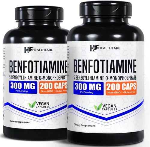 Miniatura 9 de Healthfare Benfotiamina 300mg 200 cápsulas vegetales Absorción mejorada Apoya la salud general Mayor biodisponibilidad