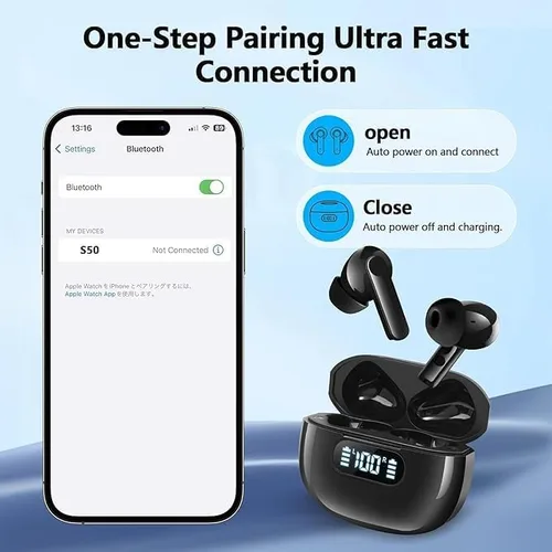 Miniatura 6 de Auriculares inalámbricos Bluetooth 5.4, auriculares estéreo de alta fidelidad 2025, 4 micrófonos con cancelación de ruido ENC, auriculares