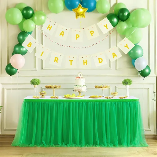 Miniatura 25 de Suppromo - Falda de mesa con tutú de calidad superior, con 3 capas de malla, plisada, de tul, para fiestas, bodas, baby shower, fiestas de Rosa