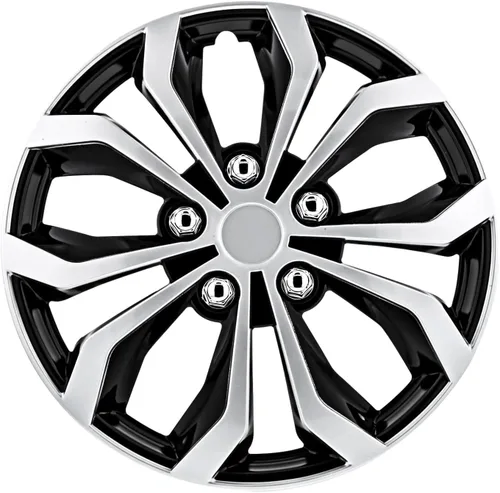 Pilot Automotive WH553-15S-BS - Tapa de rueda Spyder Performance de 15 pulgadas, color negro/plateado | Compatible con Toyota Volkswagen, VW Chevy,