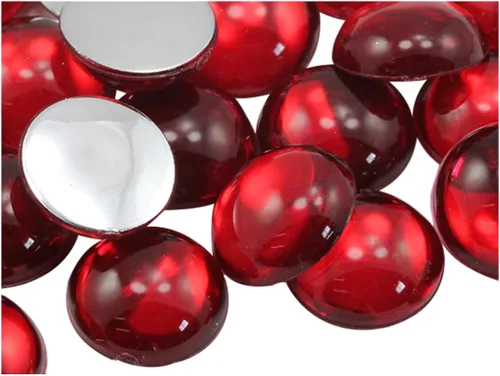 Miniatura 14 de Allstarco Cabujones redondos de acrílico con parte trasera plana de 0.276 in, 9/32 pulgadas, gemas de perlas de plástico para hacer joyas