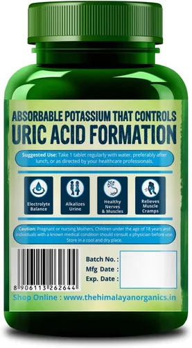 Miniatura 2 de Citrato de potasio 800 mg (120 tabletas vegetales) 100% herbario sin efectos secundarios conocidos - por pharmacylife