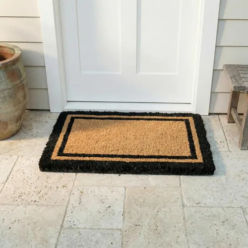 Miniatura 20 de Fab Habitat Felpudo extra grueso, tejido a mano, duradero, fibra de coco natural, entrada, puerta delantera, porche, patio, pájaros en rama, gris