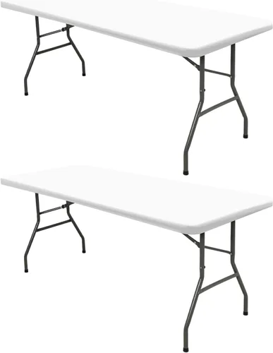 Miniatura 14 de Pack de 6 manteles de picnic elásticos ajustados para mesas rectangulares de 6 pies, impermeables, lavables, de spandex para patio, plegables