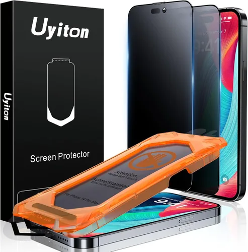 Miniatura 24 de Uyiton Protector de pantalla de privacidad para iPhone 16 Pro Max, [fácil de instalar] [cero burbujas] de cobertura completa inastillable