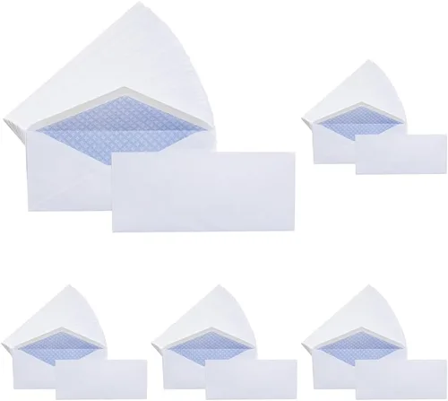 Amazon Basics #10 Security - Sobres tintados para negocios, sellados con humedad, 4-1/8 x 9-1/2 pulgadas, paquete de 2500, tamaño único, color blanco