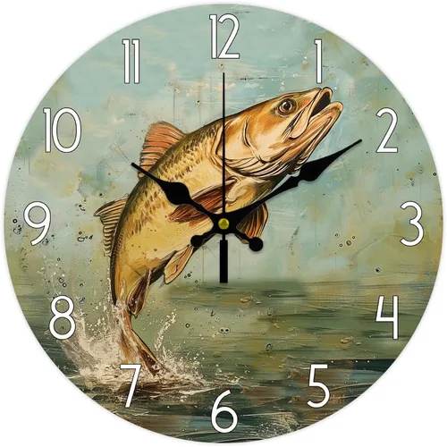 Miniatura 12 de CHGCRAFT Reloj de pared con brújula náutica vintage de 12 pulgadas, relojes de pared silenciosos, relojes digitales redondos, funciona