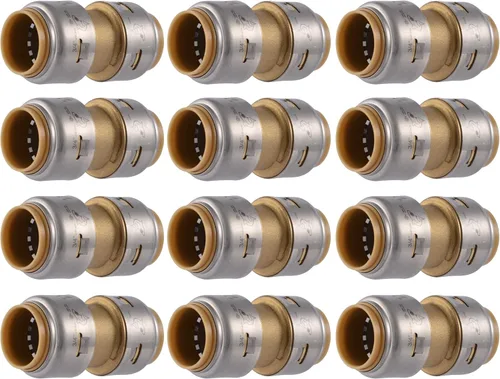 Miniatura 12 de SharkBite Max Acoplamiento de 1/2 Pulgada, Fabricado en los Estados Unidos, Paquete de 12, Accesorio de Plomería de Latón Push to Connect, UR008