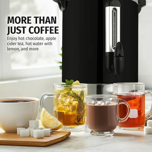 Miniatura 2 de Zulay Kitchen Cafetera de grado comercial, urna de agua caliente, percoladora con acero inoxidable de doble pared, preparación rápida, se mantiene