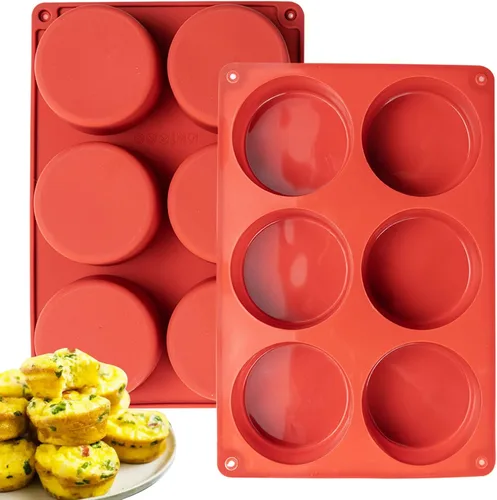Miniatura 11 de Moldes de silicona para picar huevos, paquete de 3 moldes redondos profundos de 3 pulgadas para sándwiches de desayuno de huevo, tortillas, Blanco