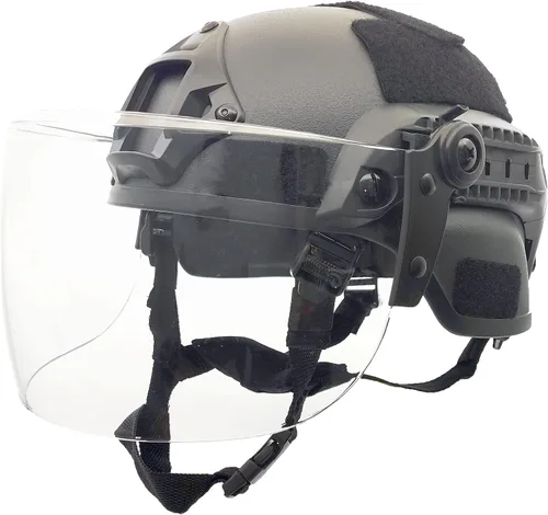 Miniatura 7 de Casco táctico ACH Airsoft con visera transparente de cara completa, protector protector MICH 2000 modo para paintball al aire libre CS Wargame Negro