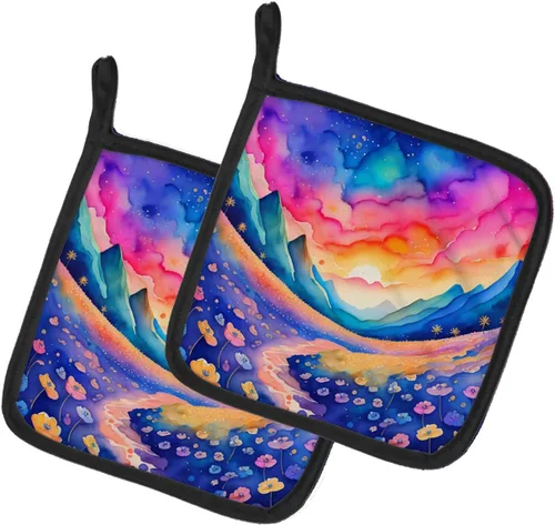 Miniatura 54 de Caroline's Treasures Juego de soportes para ollas de cocina coloridos de Asters, resistentes al calor, almohadillas calientes para cocinar, hornear