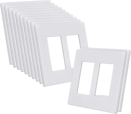Miniatura 18 de CML - Placa de pared decorativa sin tornillos de 3 segmentos, paquete de 2 cubiertas para interruptores de luz, cubierta de receptáculo de toma