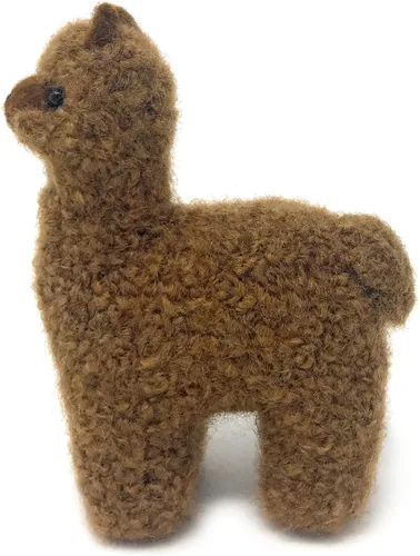 Miniatura 2 de Inca Fashions - Figura y adorno de alpaca realista de fieltro, hecho a mano con hilo 100% de lana de alpaca (marrón oscuro)