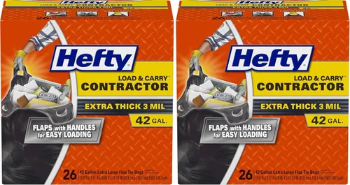 Miniatura 7 de Hefty Load & Carry - Bolsas de basura grandes para contratistas resistentes, 42 galones, 26