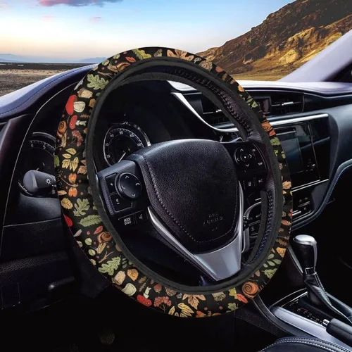 Miniatura 39 de Funda de volante de 15 pulgadas, naranja, para automóvil - Fundas de volante de auto de Batimóvil, accesorios de Halloween, de neopreno, Murciélago