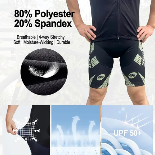 Miniatura 66 de sponeed Pantalones cortos de ciclismo para hombre, pantalones acolchados para ciclismo, ropa de ciclismo