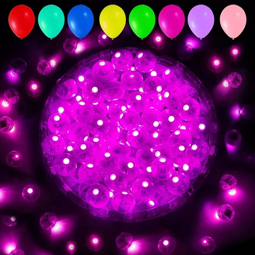 Miniatura 18 de Aogist 100 luces de globo Mutilcolor, luz de bola pequeña impermeable de largo tiempo de espera, lámpara LED redonda para linterna de papel, fiesta