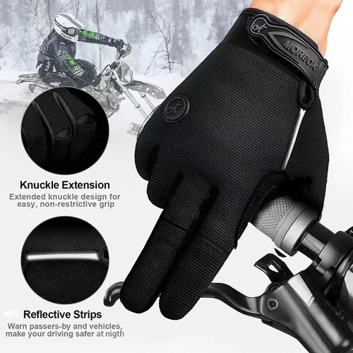 Miniatura 5 de BIKINGMOREOK - Guantes de ciclismo para bicicleta de montaña, para hombre y mujer, permite el uso de pantallas táctiles, con acolchado de gel