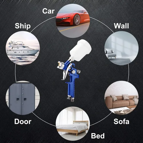 Miniatura 6 de ENDOZER Pistolas pulverizadoras HVLP mini de uso general para automóviles, pulverizador de pintura para detalles de automóviles, reparación puntual