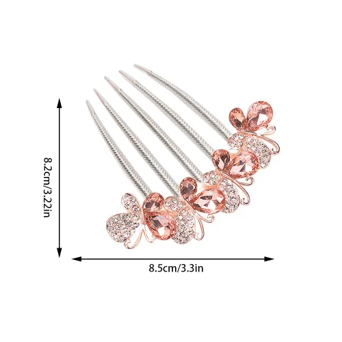 Miniatura 2 de 3 peines para el cabello con diamantes de imitación de mariposa, 5 dientes, peines laterales de cristal, vintage, herramientas para el cabello