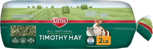 Kaytee Heno Timothy, Alta Fibra, Crecido Específicamente para Animales Pequeños, Conejos, Cobayas, Chinchillas, 2 Libras
