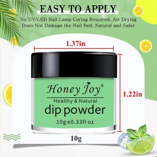 Miniatura 7 de Honey Joy Juego de 8 piezas de polvo de inmersión fino para inmersión en polvo, sistema de color de uñas en polvo, rosa claro de verano, violeta