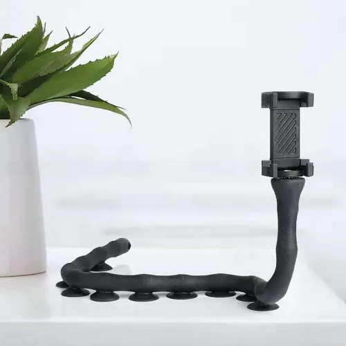 Miniatura 3 de Soporte de silicona flexible con ventosa para teléfono móvil de 3 a 6 pulgadas, color negro 2019.
