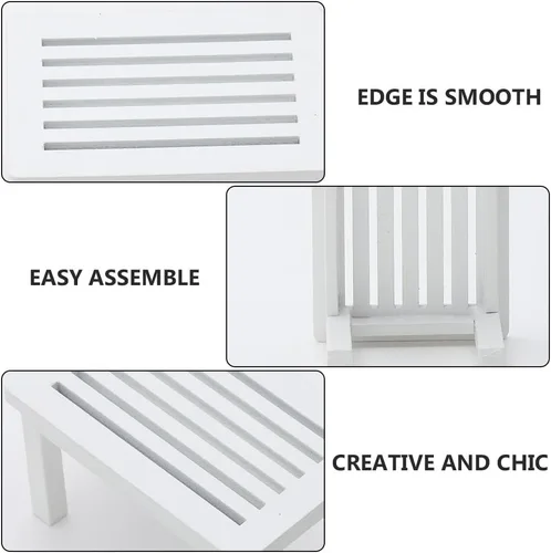 Miniatura 6 de Mesa de café de madera en miniatura, modelo de mesa de té blanca para casa de muñecas, escritorio de café, adorno de muebles pequeños