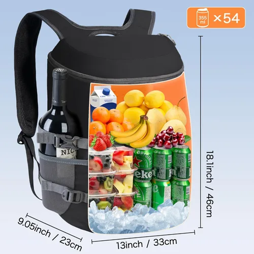 Miniatura 8 de N NEVO RHINO Mochilas Enfriadoras Aisladas a Prueba de Fugas 36/54 Latas, Mochila Enfriadora Aislada Portátil Ligera Impermeable para Hombres y Negro