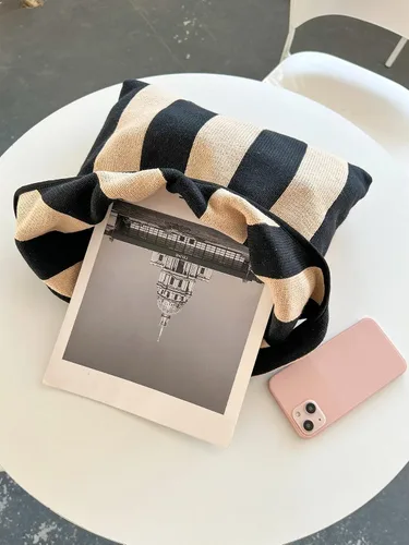 Miniatura 3 de ENBEI Bolsos de mano estéticos Bolsos de hombro Bolsos de mano de ganchillo Bolsos grandes Bolso de compras de hombro bolso grande bolso lindo Rayas