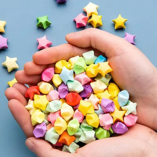 Miniatura 4 de Tiras de origami de estrellas, patrones de cielo estrellado, estrellas de papel, tiras de papel hechas a mano, artesanías (540 piezas)