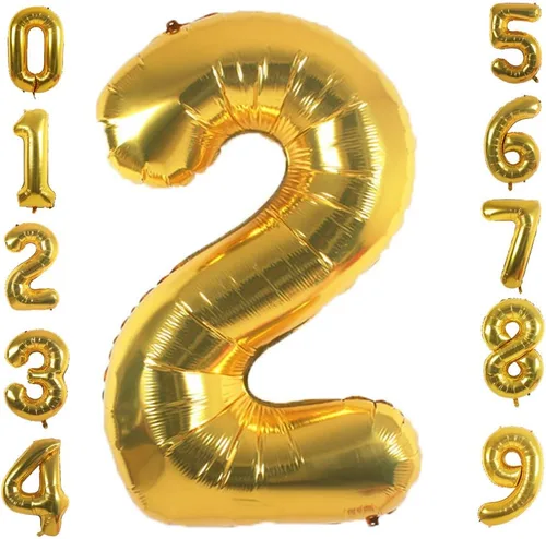 Globos de papel de aluminio dorado (número 1, 40 pulgadas)