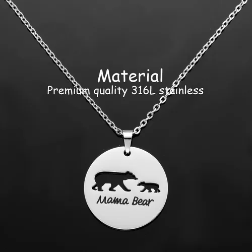 Miniatura 2 de Kivosliviz - Collar de mamá oso y mamá, collar de oso de mamá, para mujer, joyería de regalo para madre, mamá, mamá y mamá