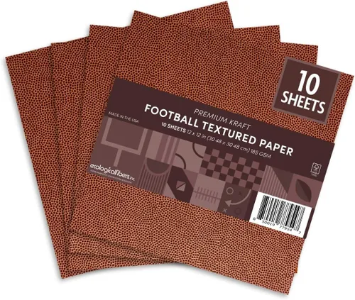 Miniatura 6 de Papel kraft texturizado para deportes premium, hojas de 12 x 12 pulgadas, por Ecological Fibers (baloncesto, 10 hojas)