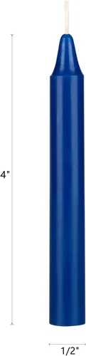 Miniatura 2 de Mega Candles 20 piezas Velas Cónicas Mini Exquisitas Azul Oscuro Sin Aroma para Hechizos, 4 Pulgadas de Alto x 1/2 Pulgada de Diámetro, Velas