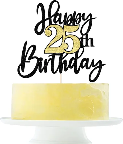 Miniatura 14 de Decoración para tartas de cumpleaños número 11 con purpurina negra y dorada, decoración de pastel de cumpleaños de 11 años y fabuloso cumpleaños