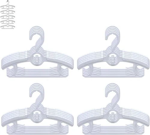 Miniatura 8 de Perchas de guardería para armario de bebé, paquete de 30 perchas ultradelgadas antideslizantes y extensibles para ropa de recién nacido, colgador