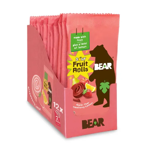 Miniatura 13 de BEAR Rollos de fruta real, paquete variado, 16 unidades (2 rollos por paquete)