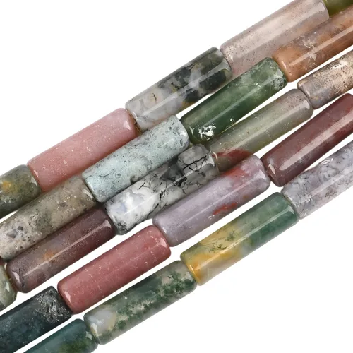 Miniatura 17 de HAAMIIQII Cuentas de tubo de amazonita natural de 0.512 x 0.157 in, cuentas sueltas de piedra cilíndrica para fabricación de joyas, 15 pulgadas