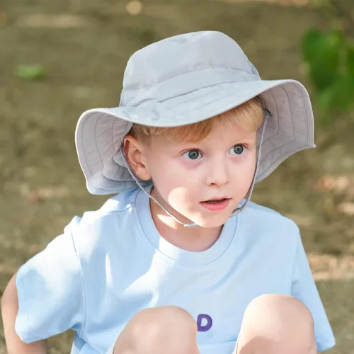 Miniatura 88 de Connectyle Sombrero de sol para niños y niñas, sombrero de pescador de ala ancha UPF 50+, sombrero de protección solar, sombrero transpirable